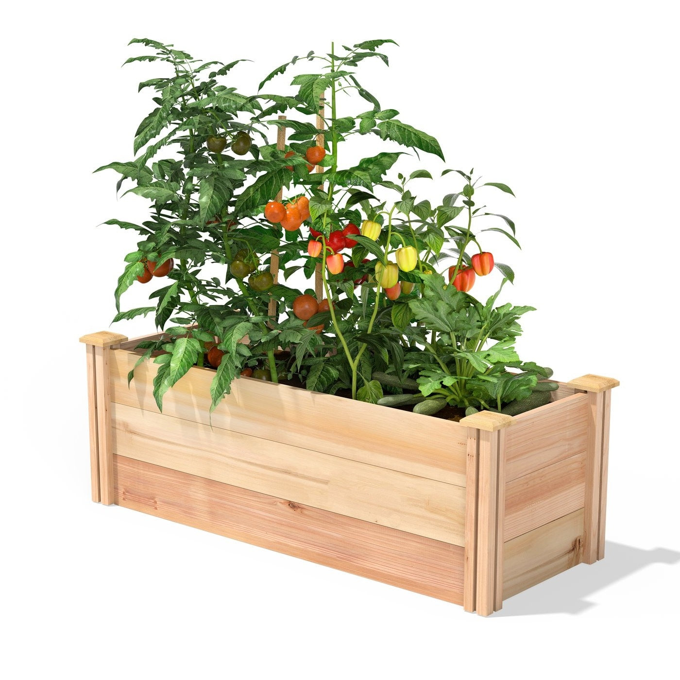 48 in x 16 Premium Cedar Wood Raised Garden Bed - Made in USA-0