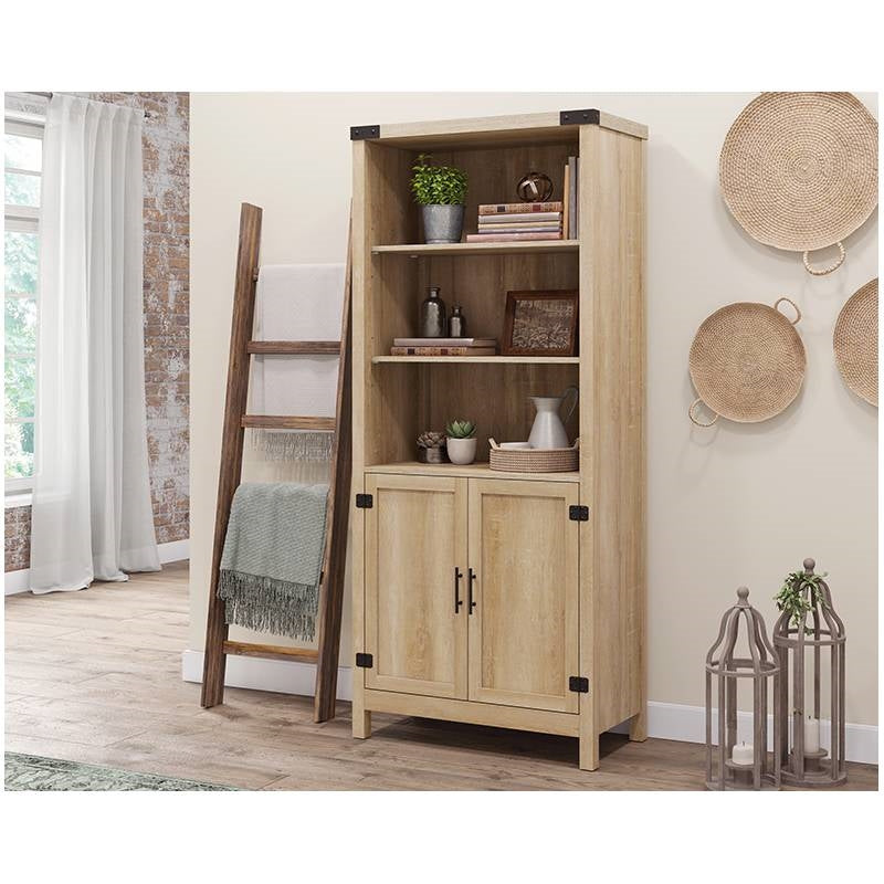 FarmHome Oak 3 Adjustable Shelves Entryway Bookcase Storage Cabinet-1