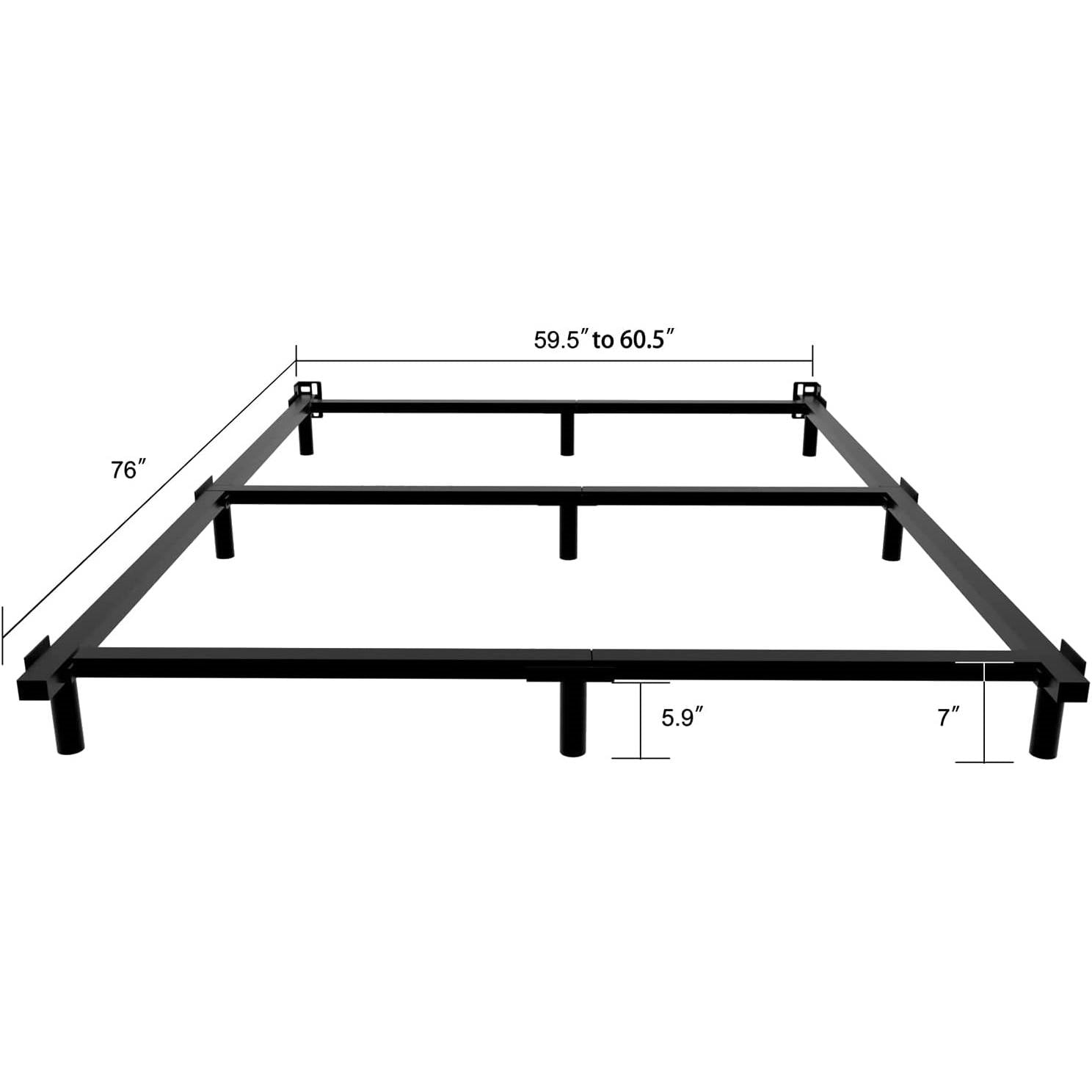 Queen 9-Leg Metal Bed Frame with Headboard Brackets 3,000 lbs. Max Weight Limit-4