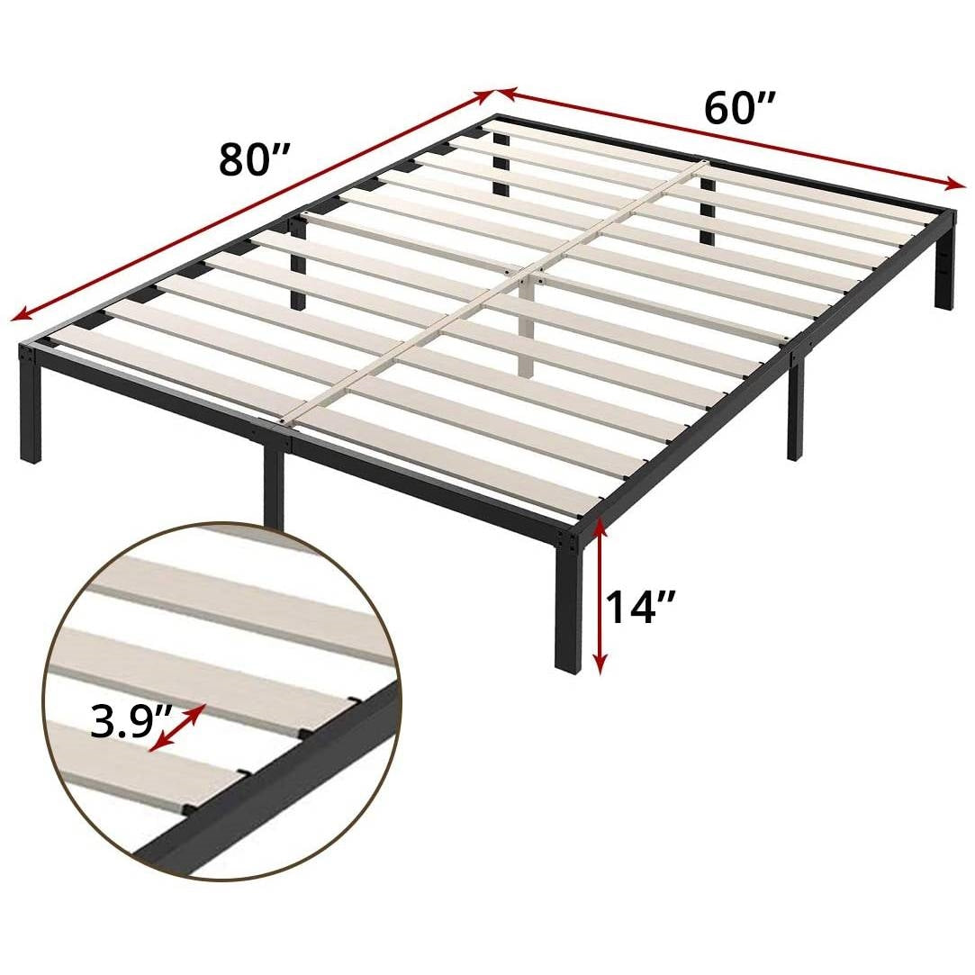 Queen Heavy Duty Metal Platform Bed Frame with Wood Slats 3,500 lbs Weight Limit-4