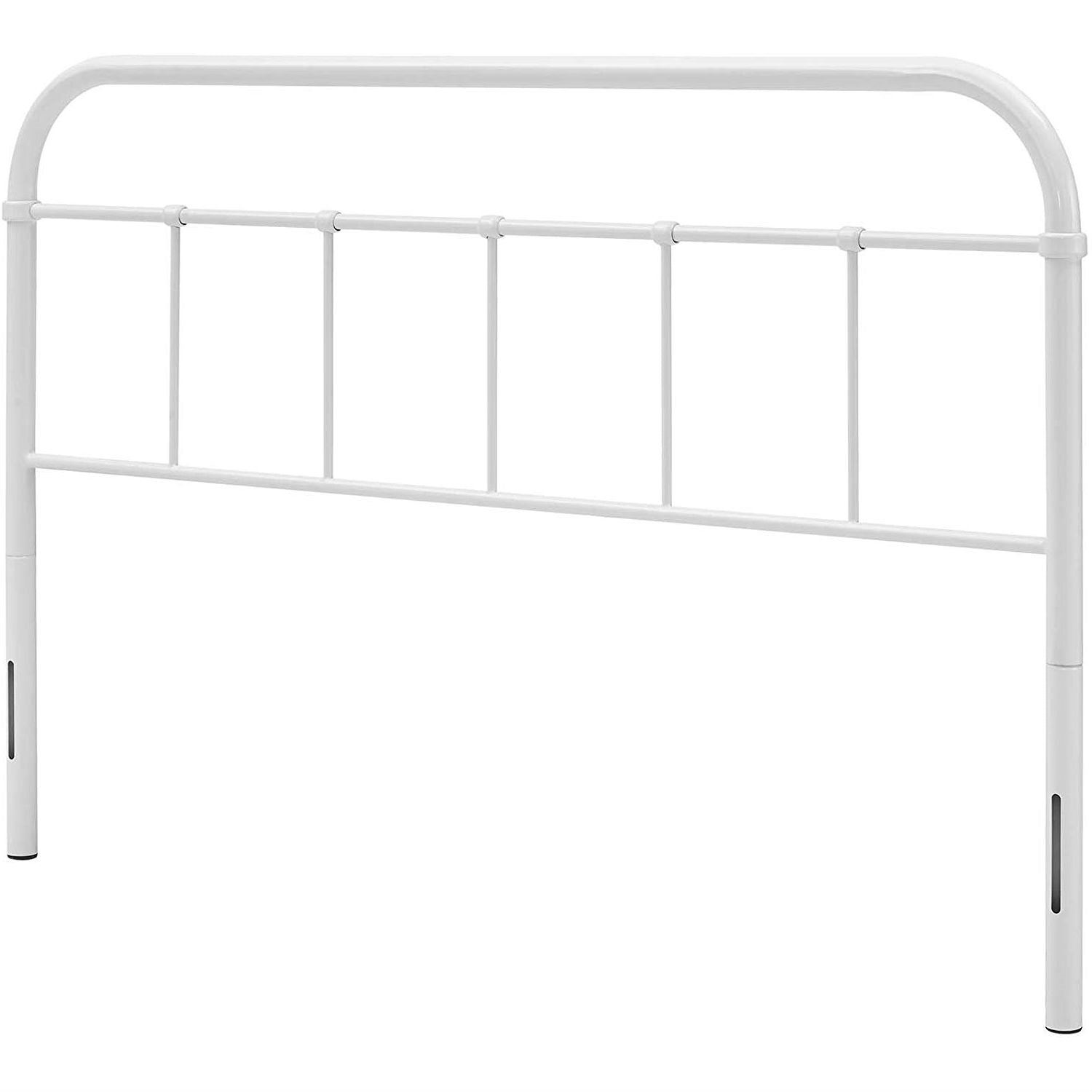 Queen size Vintage White Metal Headboard with Round Corners-0