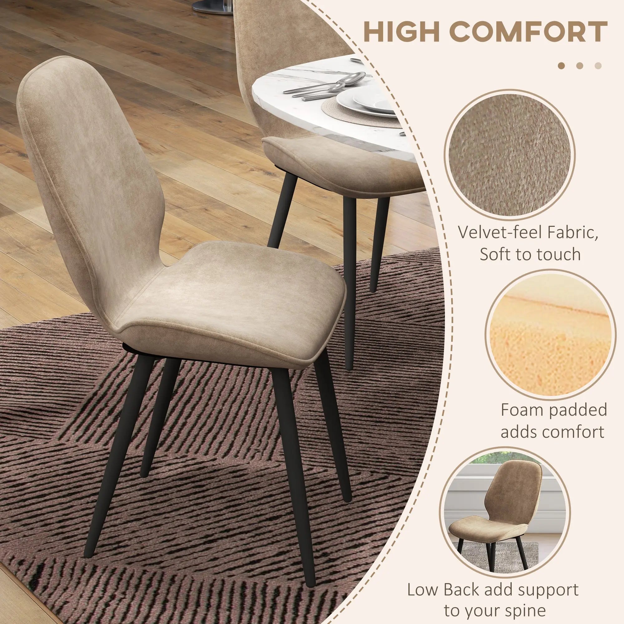 Ray Velvet Dining Room Chair (Set of 2)