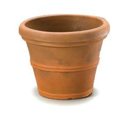 12-inch Round Planter in Rust color Weather Resistant Poly Resin Plastic-0