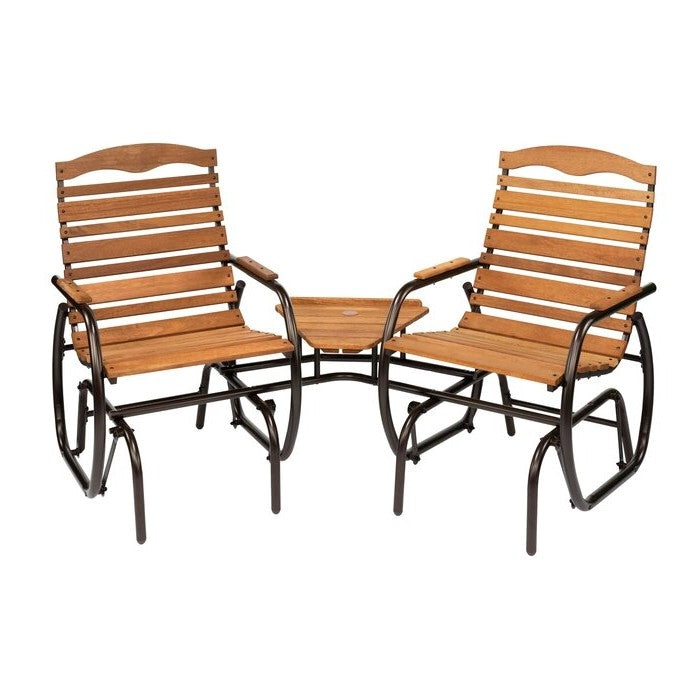 Modern FarmHome 3 Piece Glider Chairs Set with Side Table-0