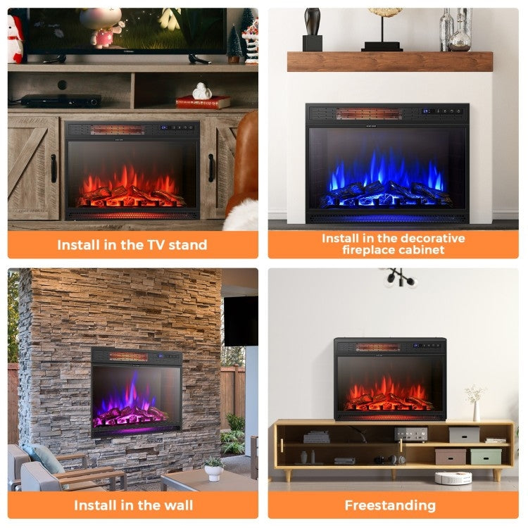 25 inch 3 Flame Colors Recessed Electric Heater-2