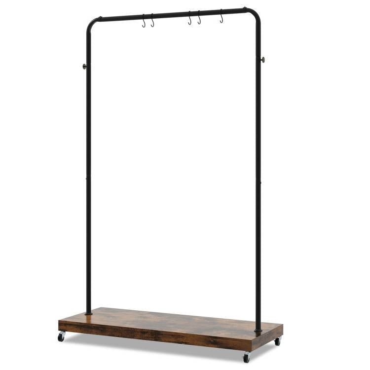 Industrial Style Heavy Duty Metal Pipe Clothes Garment Rack with Bottom Shelf-2