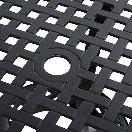 Round Metal 36-inch Outdoor Patio Table in Black Cast Aluminum-2