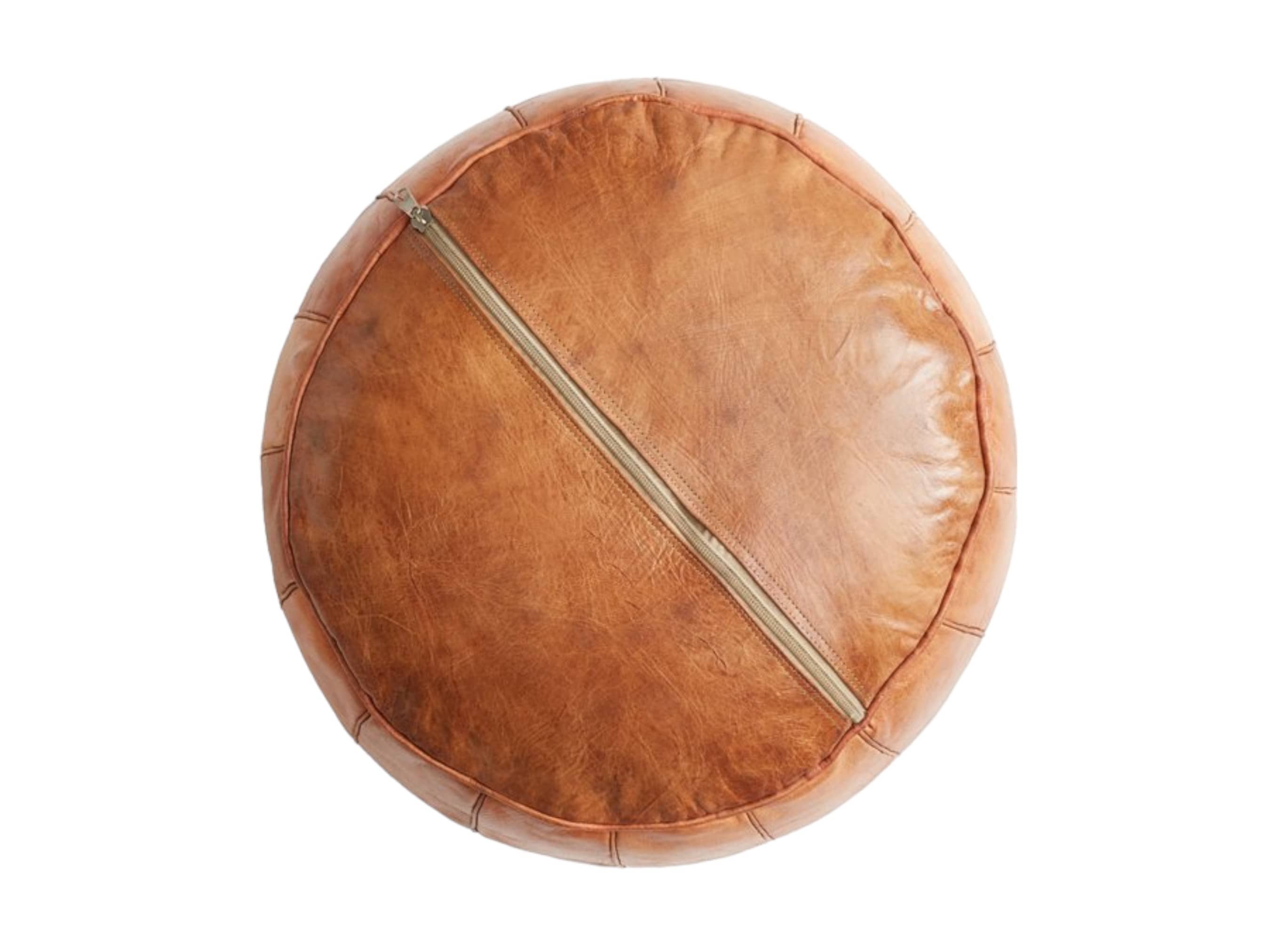 Moroccan Tabacco Round Pouf – Cozy Comfort in Earthy Elegance-1