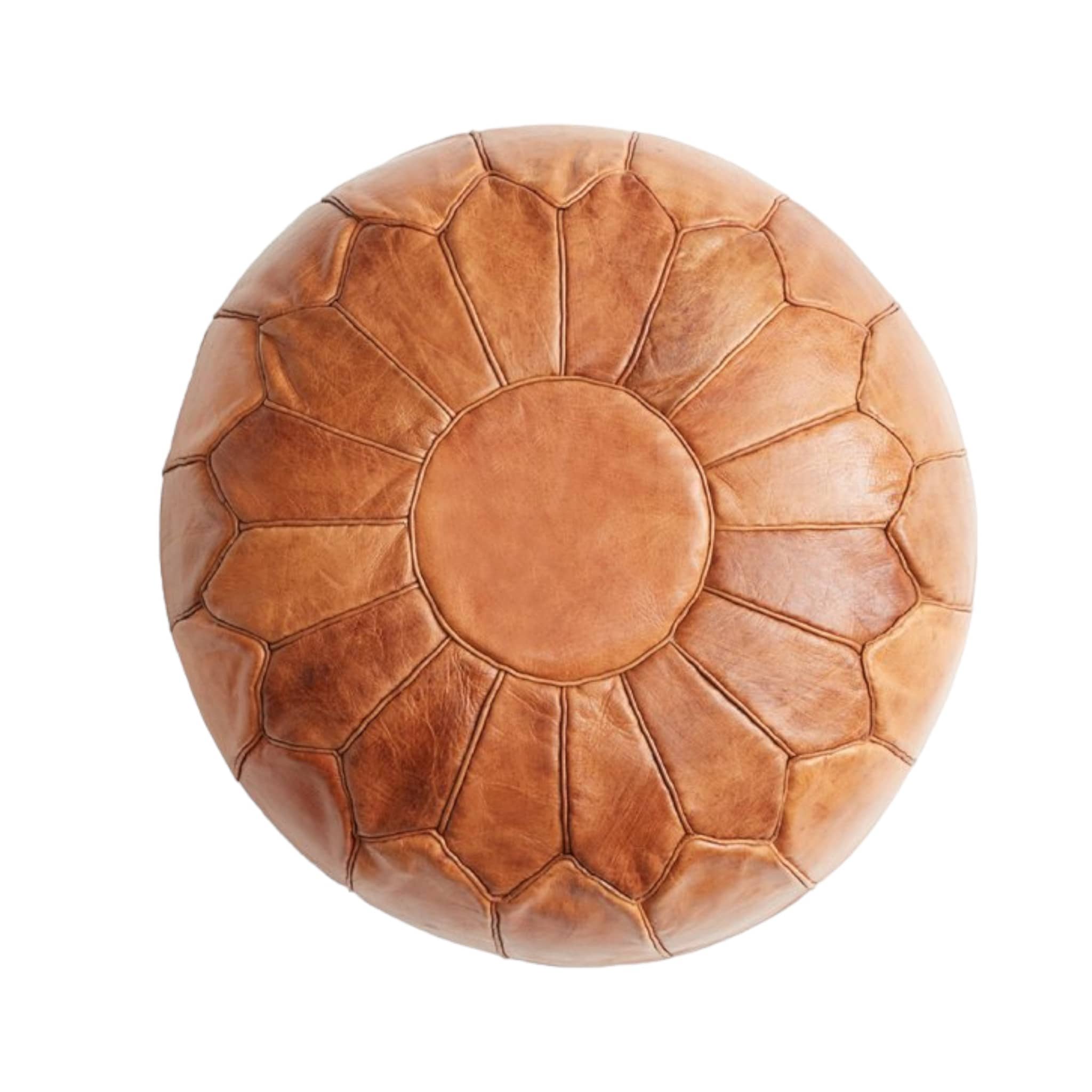 Moroccan Tabacco Round Pouf – Cozy Comfort in Earthy Elegance-0