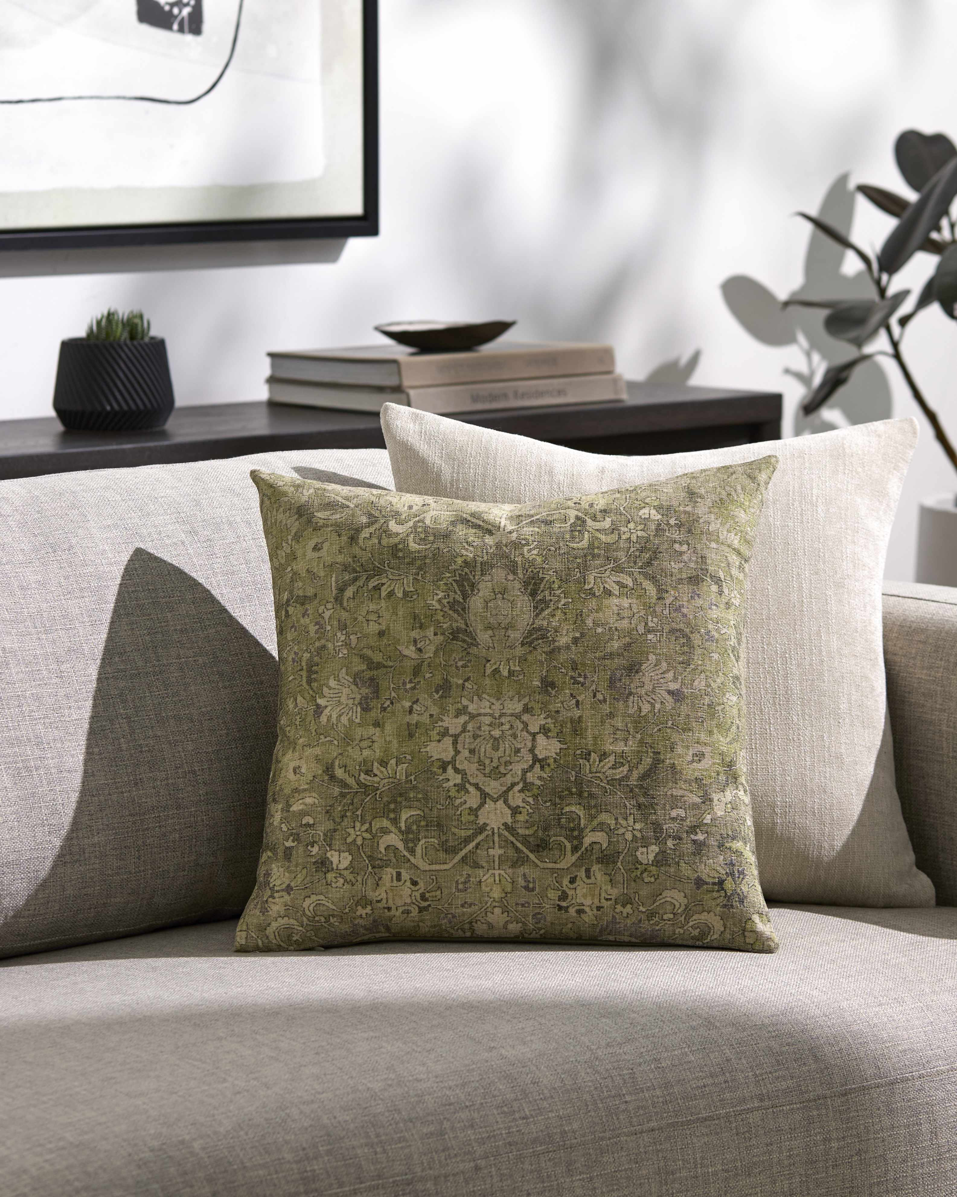 Renee Olive Throw Pillow-2