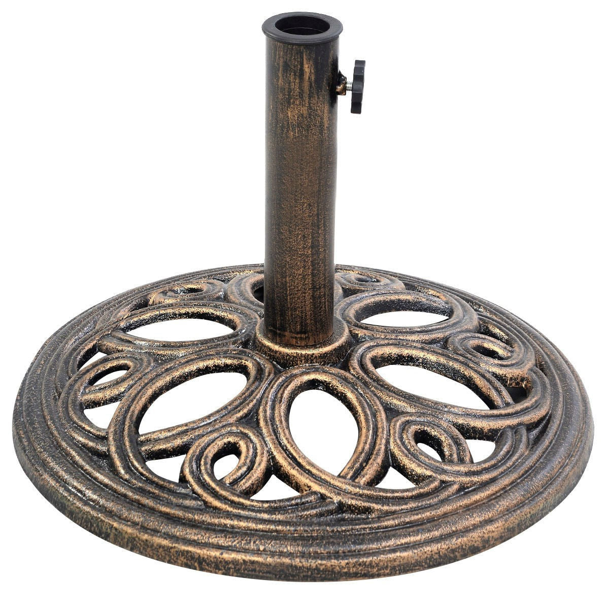 Bronze Finish Cast Iron Round Umbrella Stand Base-0