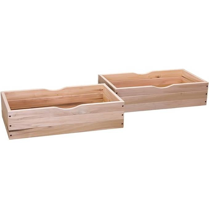 Set of 2 - Solid Wood Rolling Storage Drawers for Under Bed - Made in USA-0