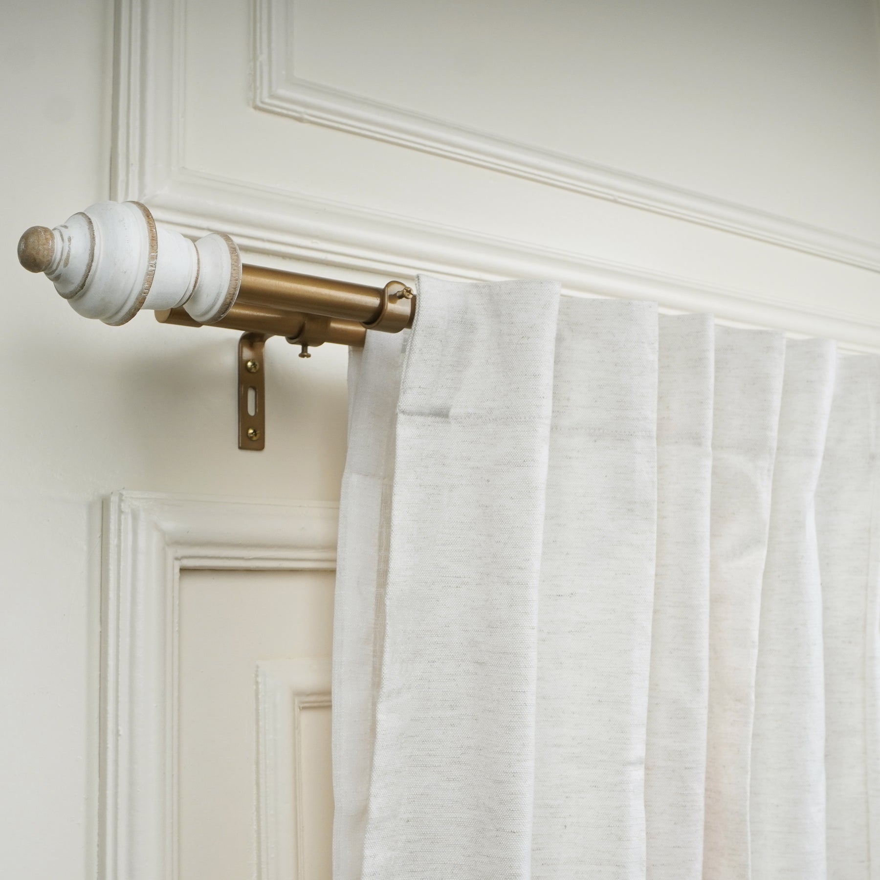 Modern Double Curtain Pole | Extendable | Gold Finish | 28-144 Inch | Perfect for Layering Curtains & Sheers-2