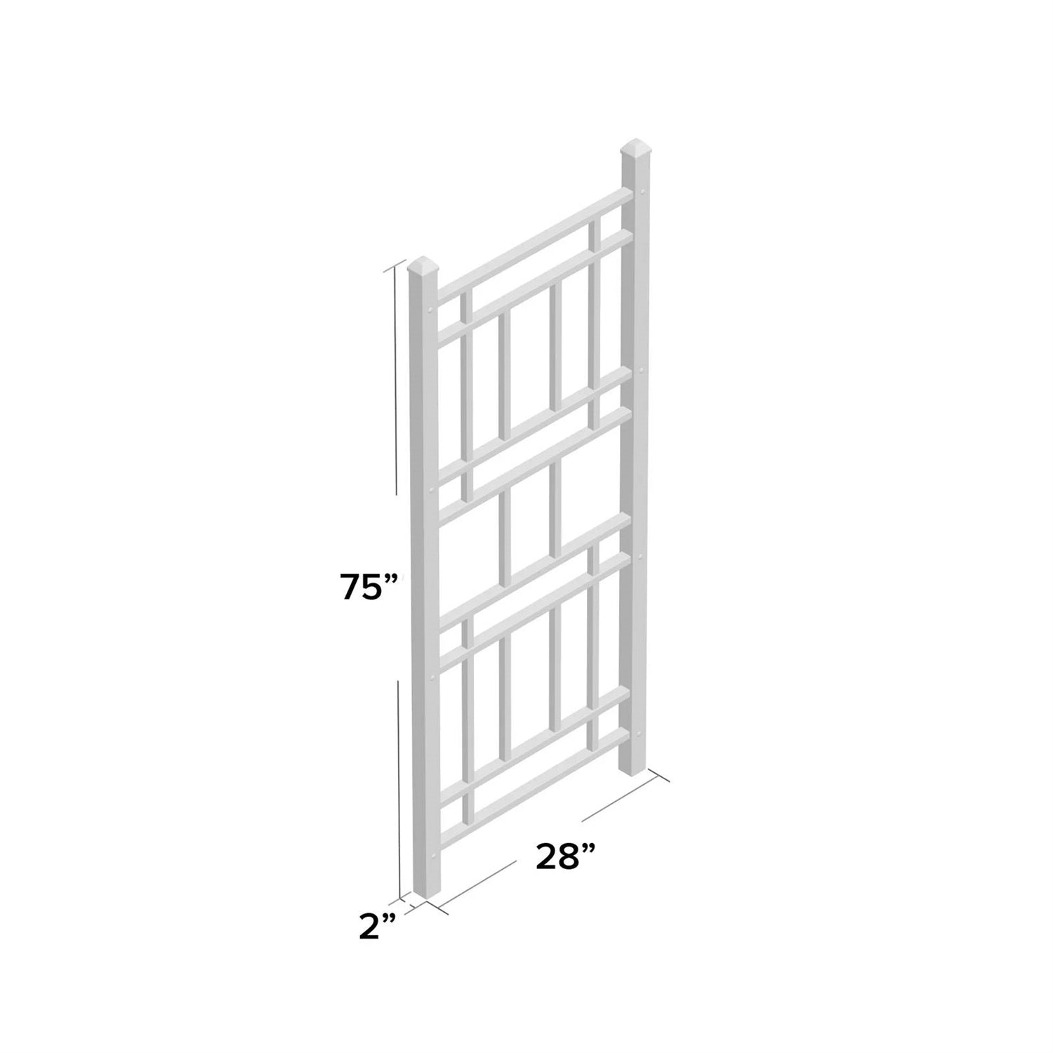 75-inch White Vinyl Outdoor Garden Trellis - Made in USA-4