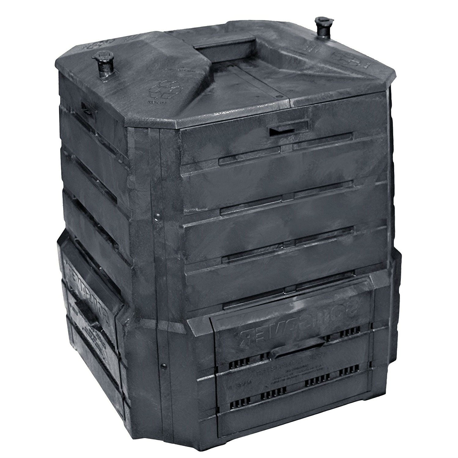 Black Plastic Compost Bin Composter for Home Garden Composting - 94 Gallon-0