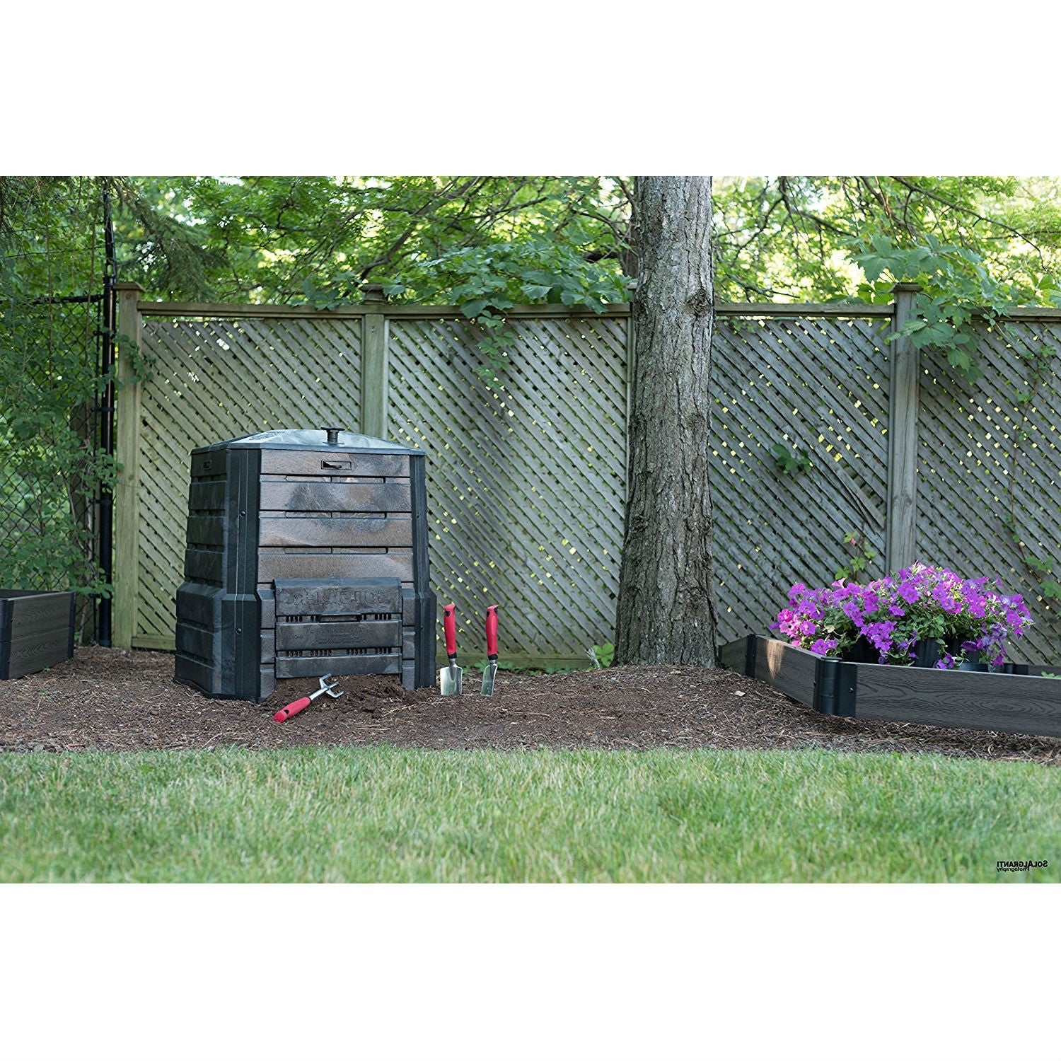 Black Plastic Compost Bin Composter for Home Garden Composting - 94 Gallon-2