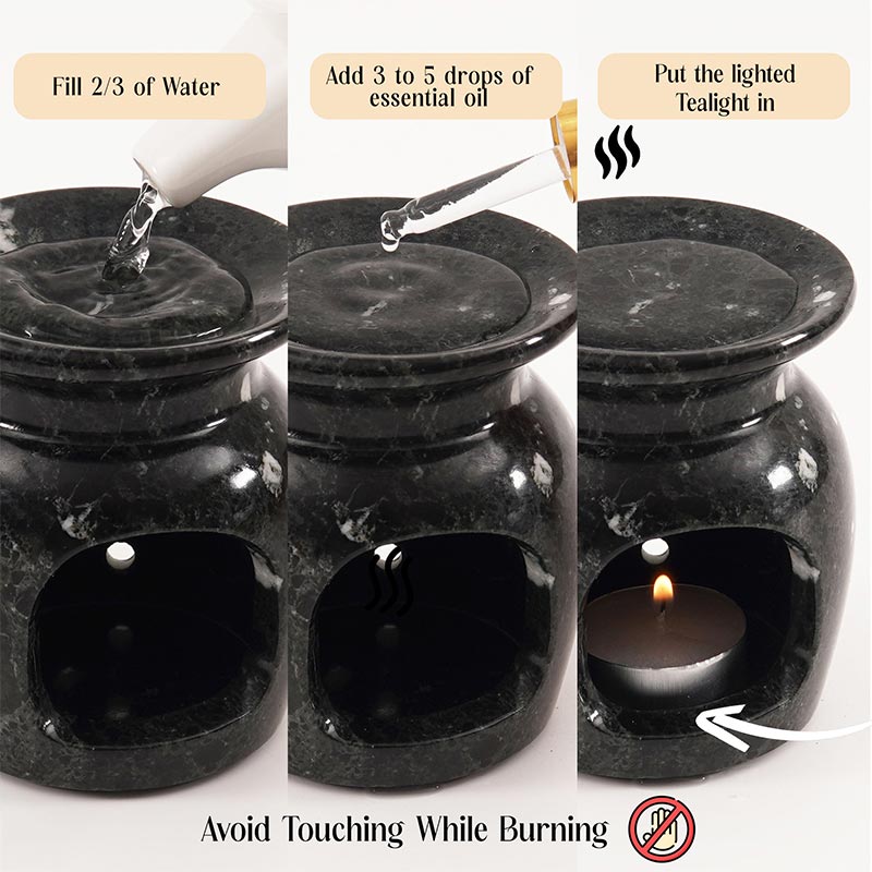 Radicaln Marble Oil Burner 4" Inches Handmade Candle Wax Warmer-4