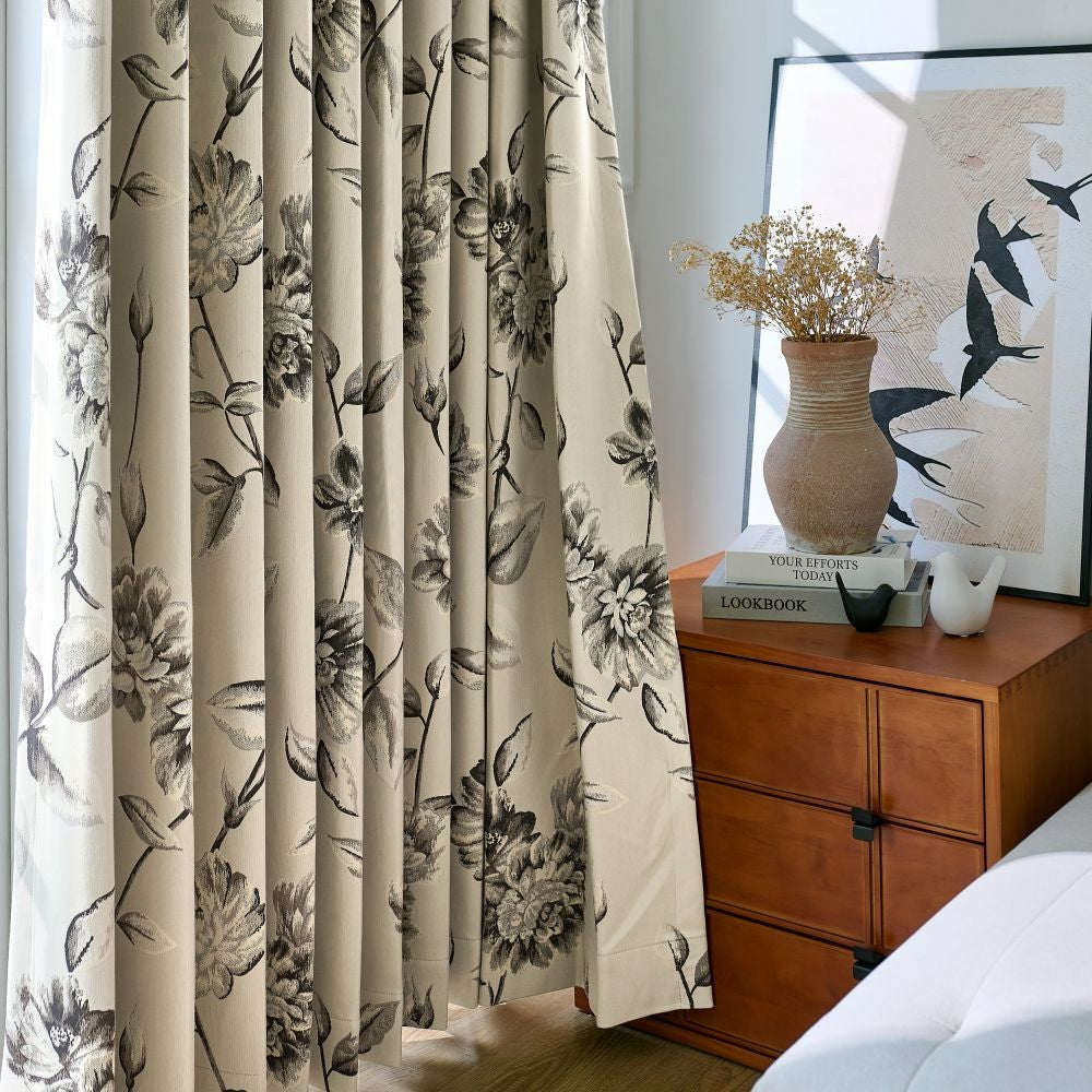 Raelynn Large-Scale Floral Botanical Curtains