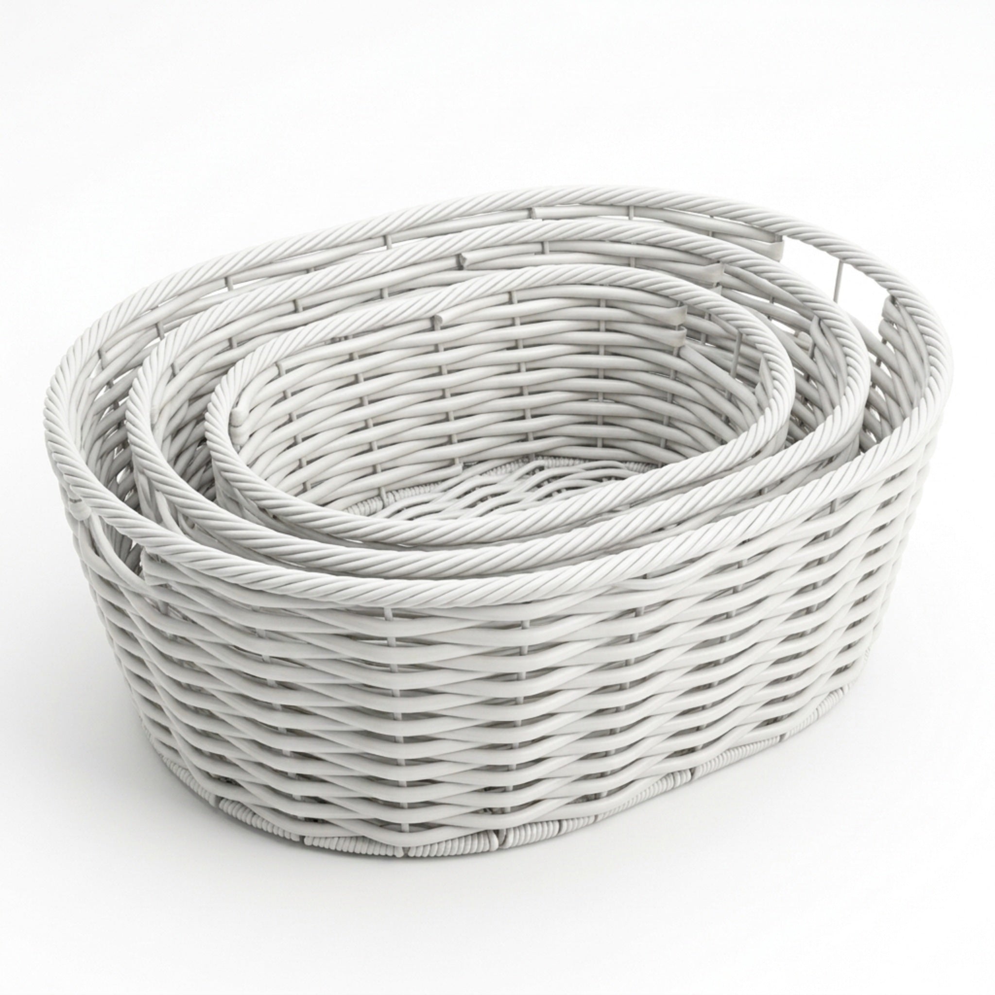 Multi-Purpose Nesting Rattan Basket 3-Piece Set