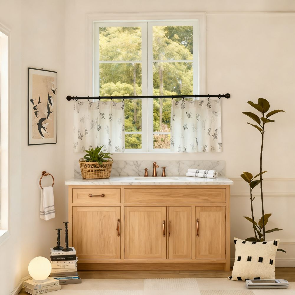 Reeta Subtle Botanical Cafe Curtains