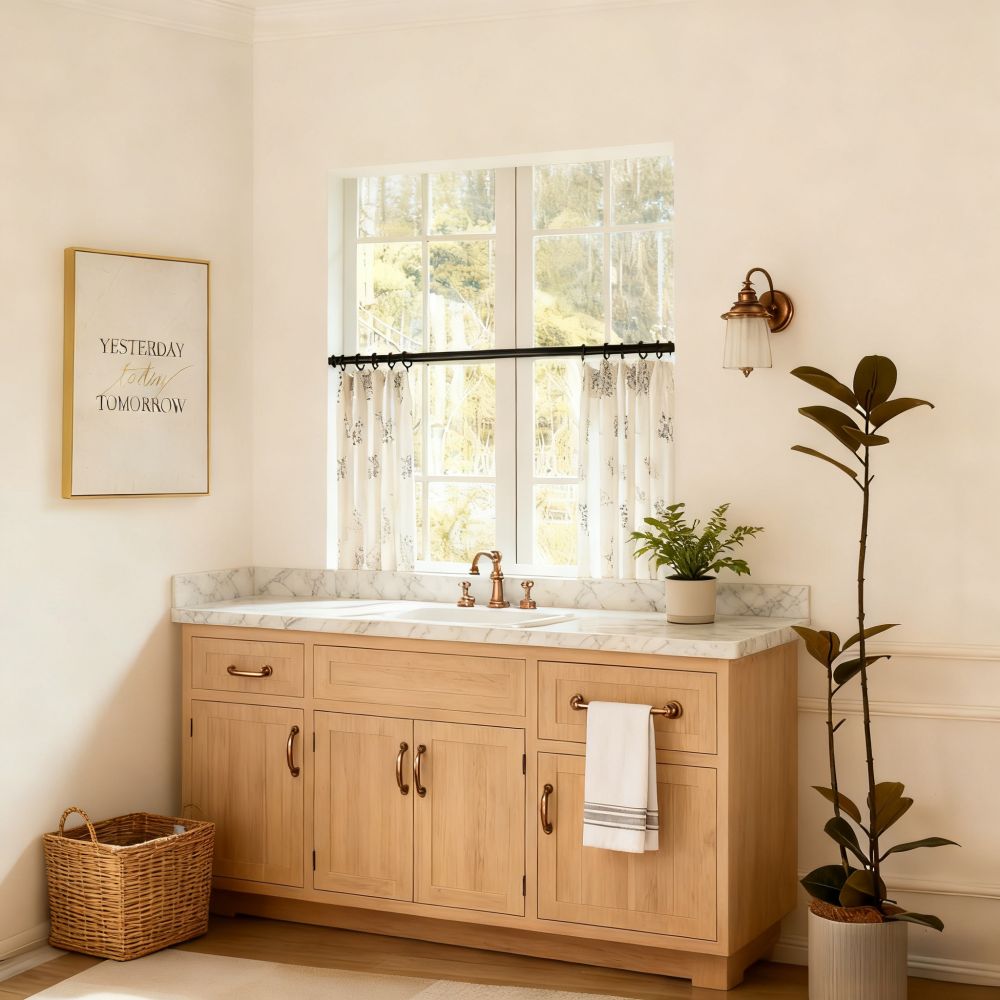 Reeta Subtle Botanical Cafe Curtains