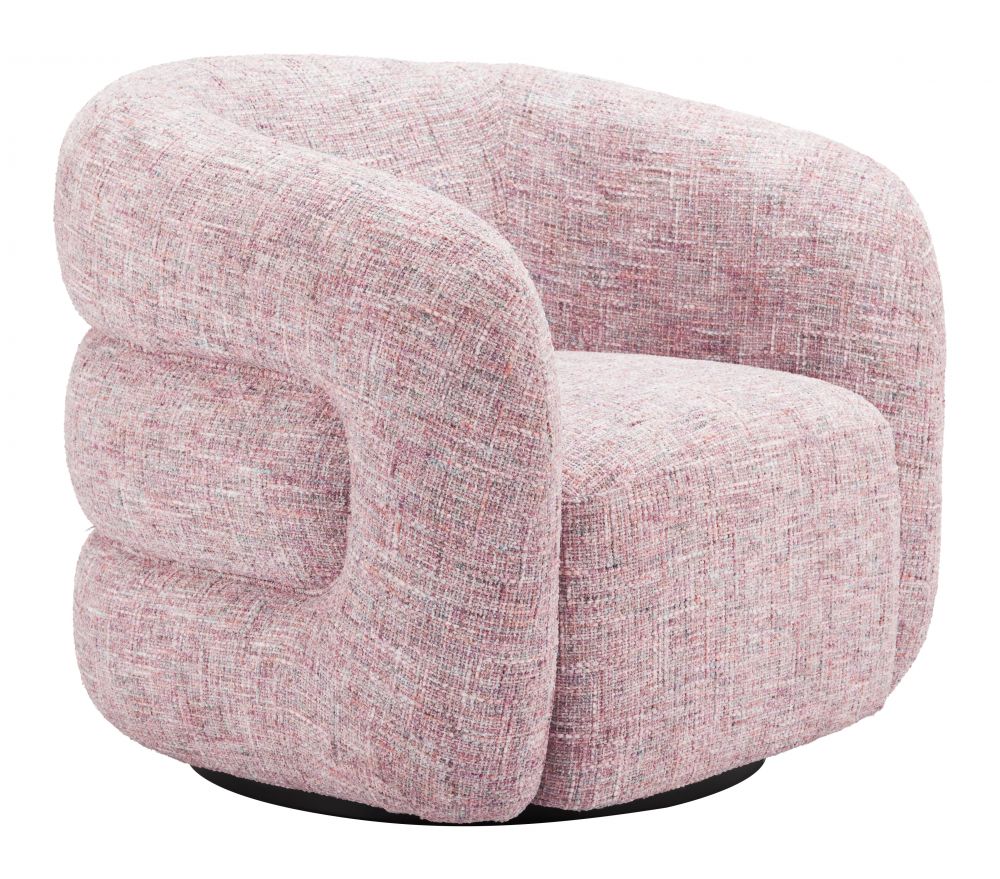 Refine Textured Fabric Swivel Club Chair