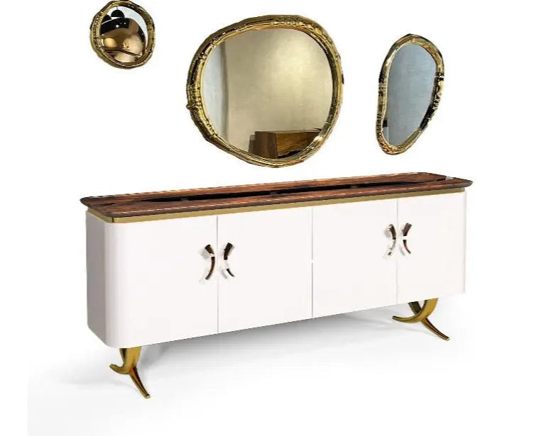 Resin and Walnut Credenza - Modern Sideboard | Ivory Collection