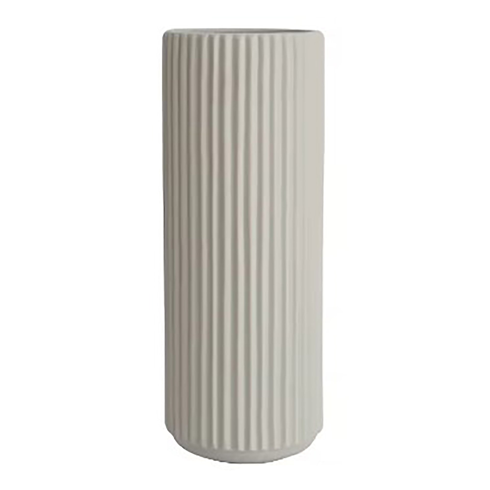 Ribbed Ceramic Vase-Beige-XXXL-0