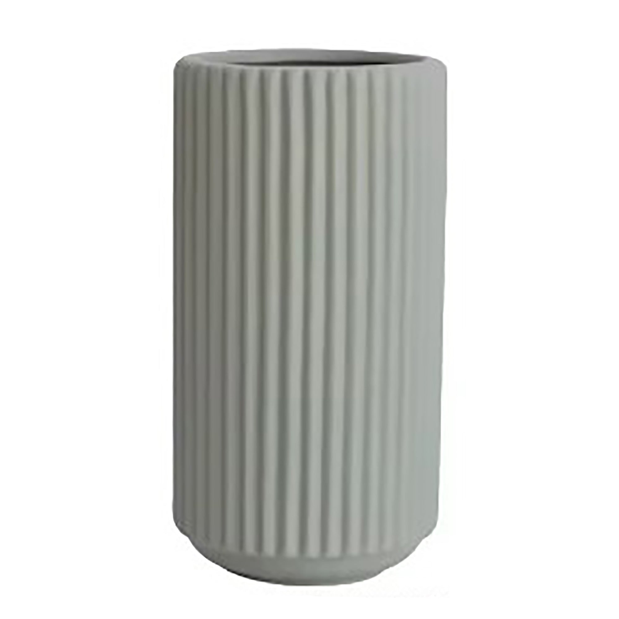 Ribbed Ceramic Vase-Sage-XL-0