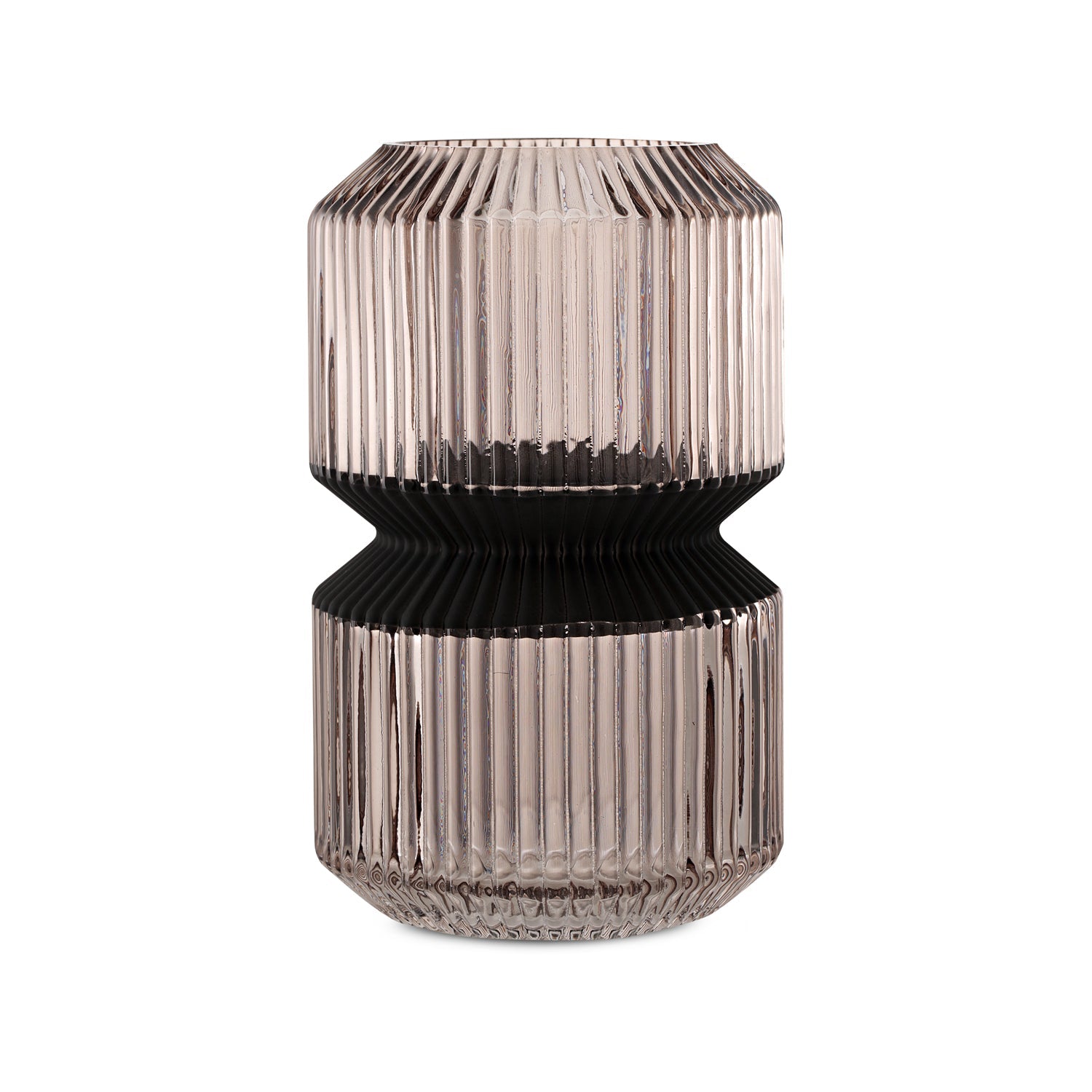 Ribbed Designer Vase-Medium-Champagne-0