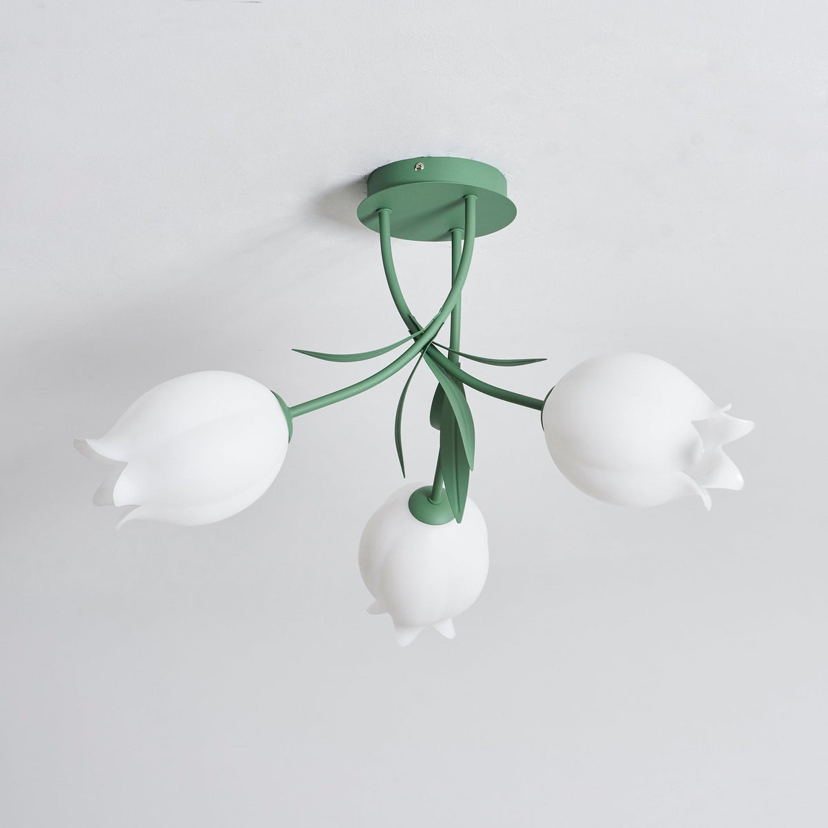 Lilia | Multi-Head Flush Mount Ceiling Light with Acrylic Lily Shades, Dimmer Compatible