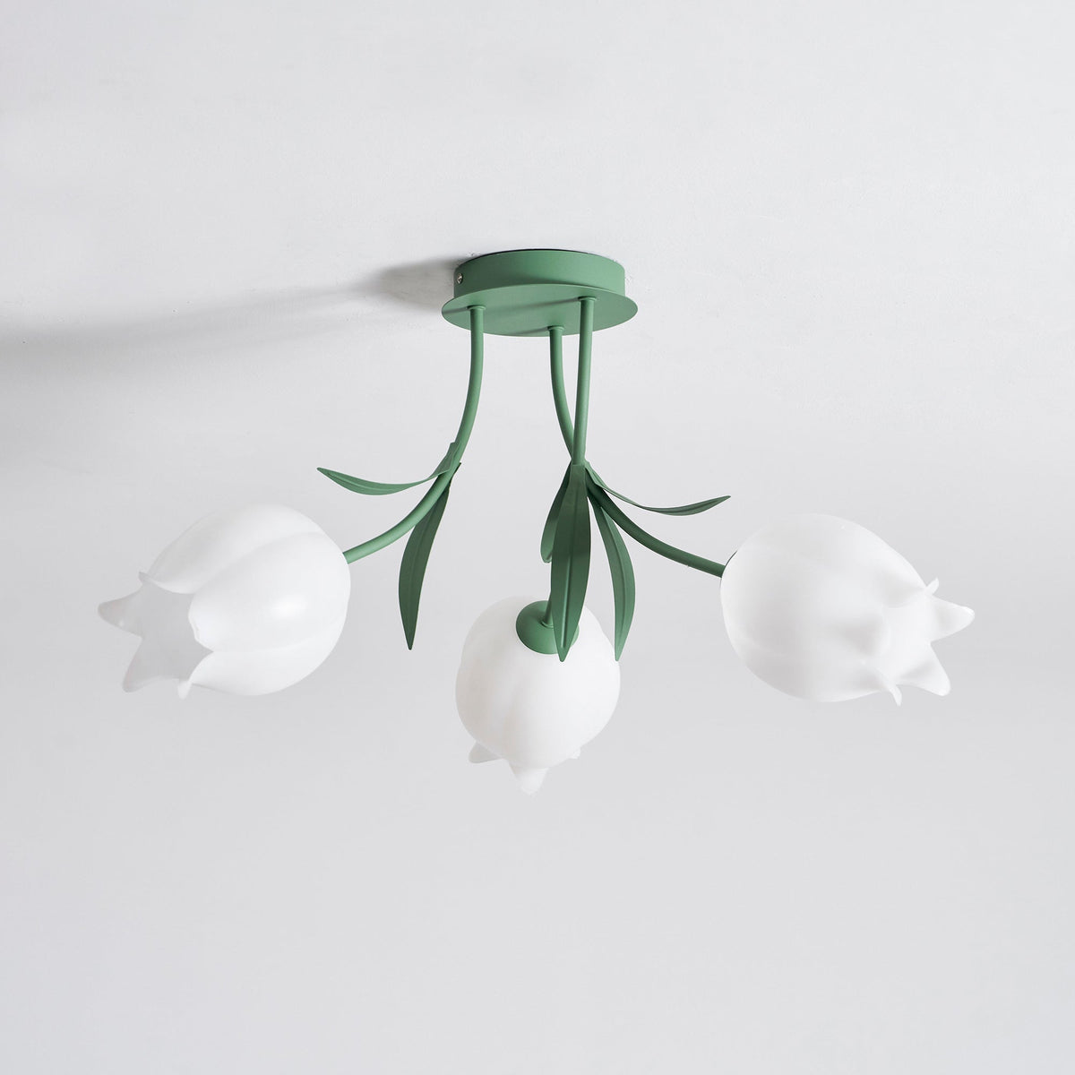 Lilia | Multi-Head Flush Mount Ceiling Light with Acrylic Lily Shades, Dimmer Compatible