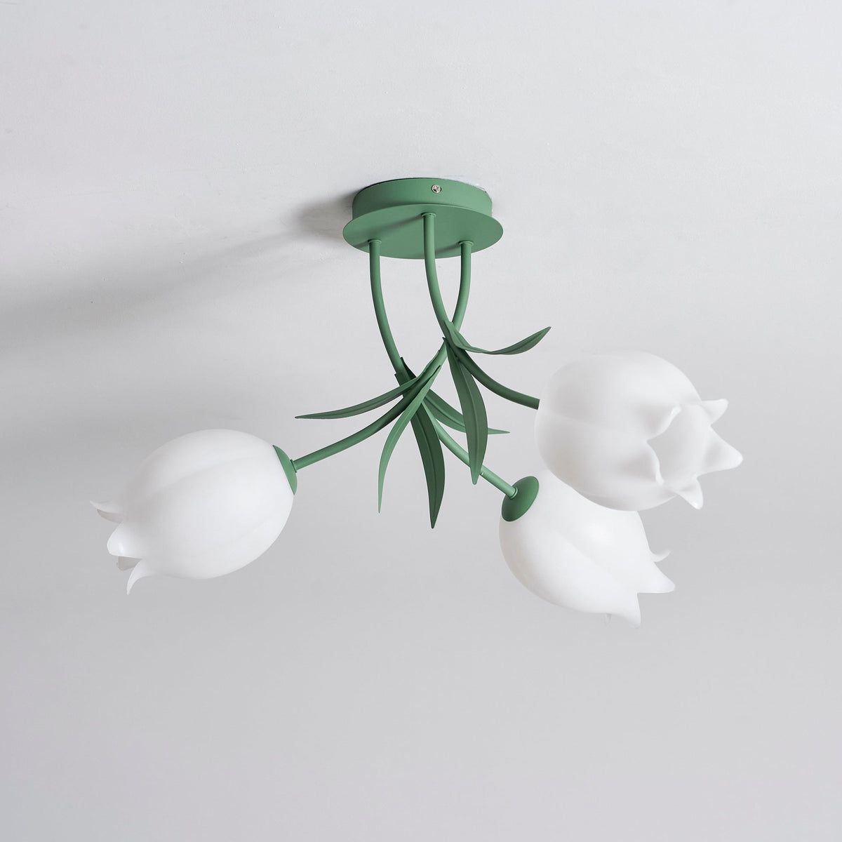 Lilia | Multi-Head Flush Mount Ceiling Light with Acrylic Lily Shades, Dimmer Compatible