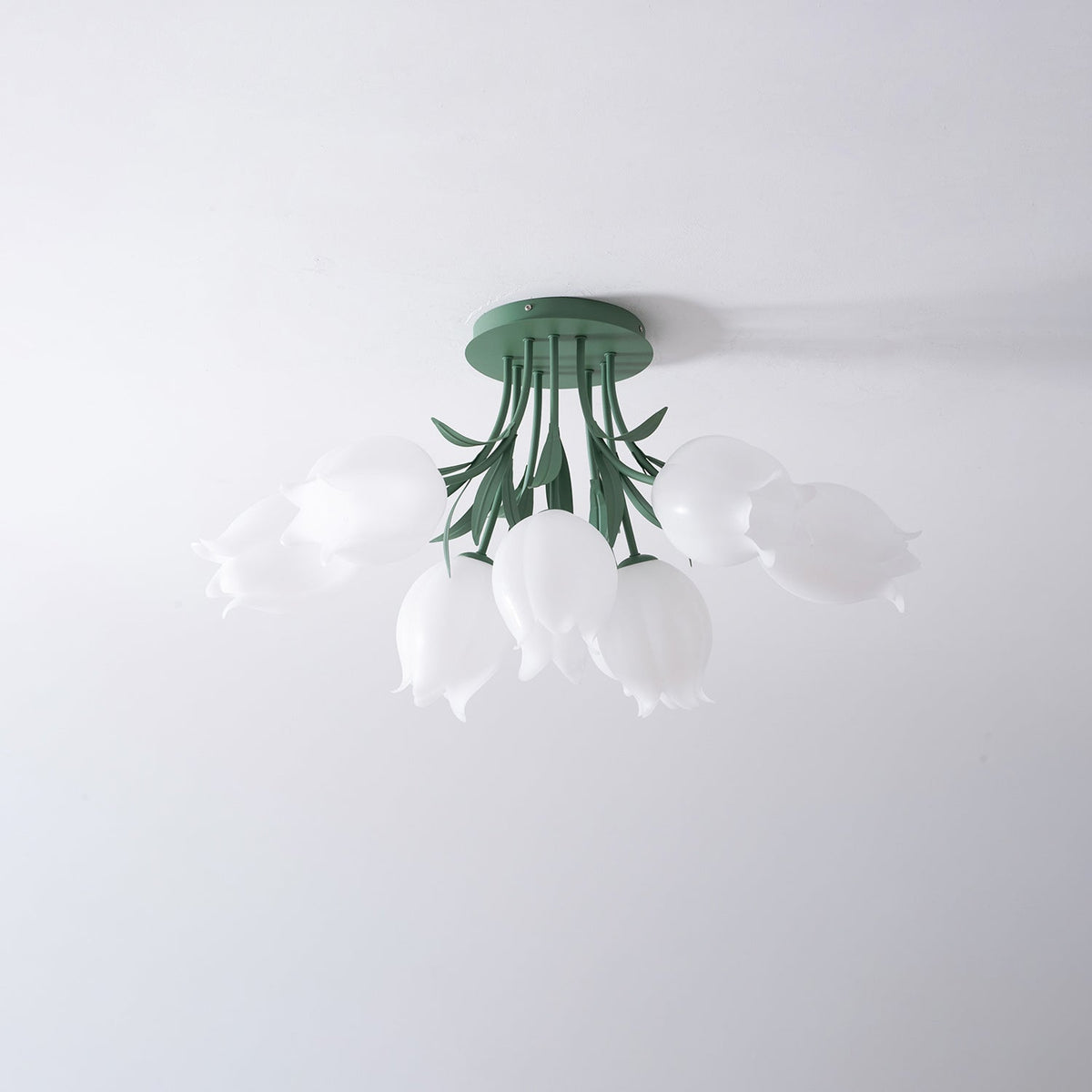 Lilia | Multi-Head Flush Mount Ceiling Light with Acrylic Lily Shades, Dimmer Compatible