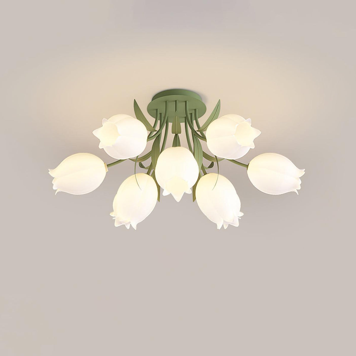 Lilia | Multi-Head Flush Mount Ceiling Light with Acrylic Lily Shades, Dimmer Compatible