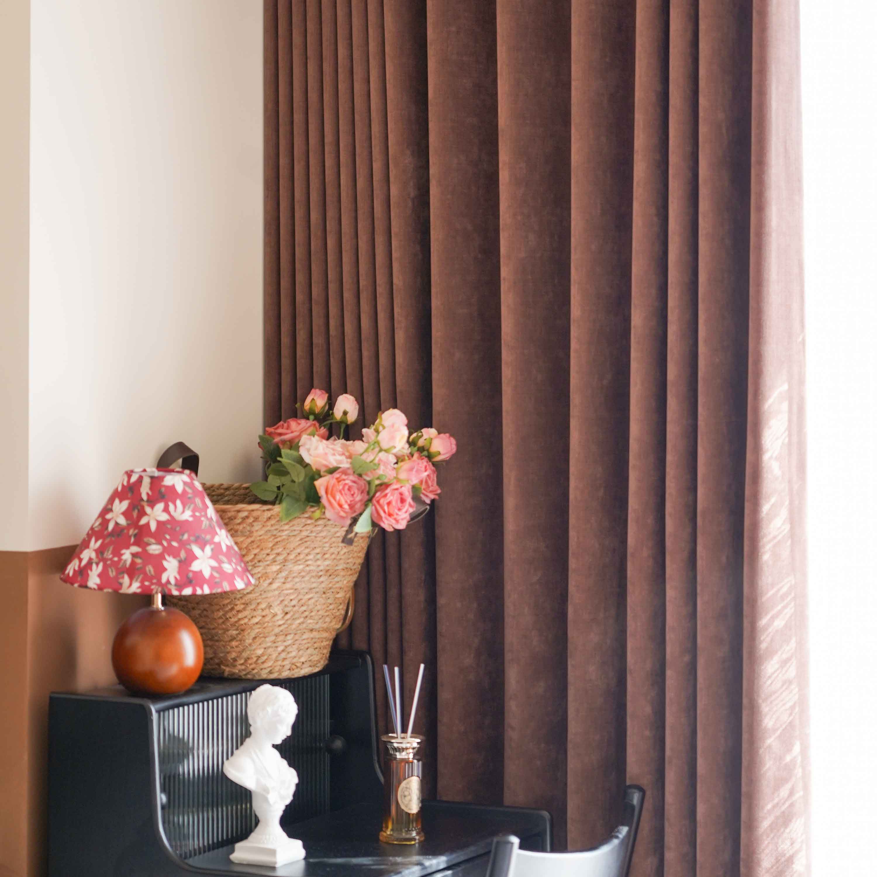 Rosalyn Matte Velvet Room Darkening Thermal Curtains
