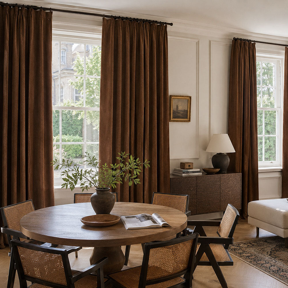 Rosalyn Matte Velvet Room Darkening Thermal Curtains