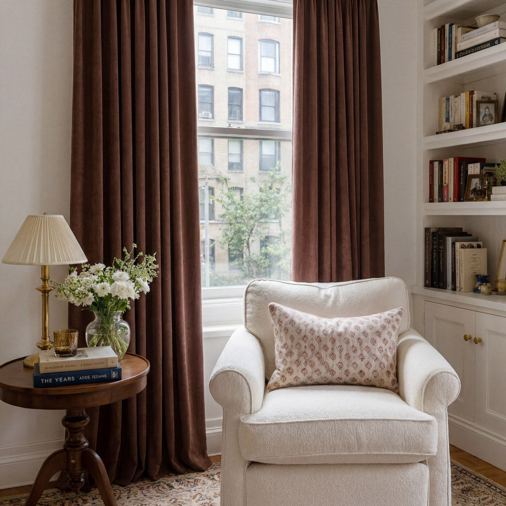 Rosalyn Matte Velvet Room Darkening Thermal Curtains