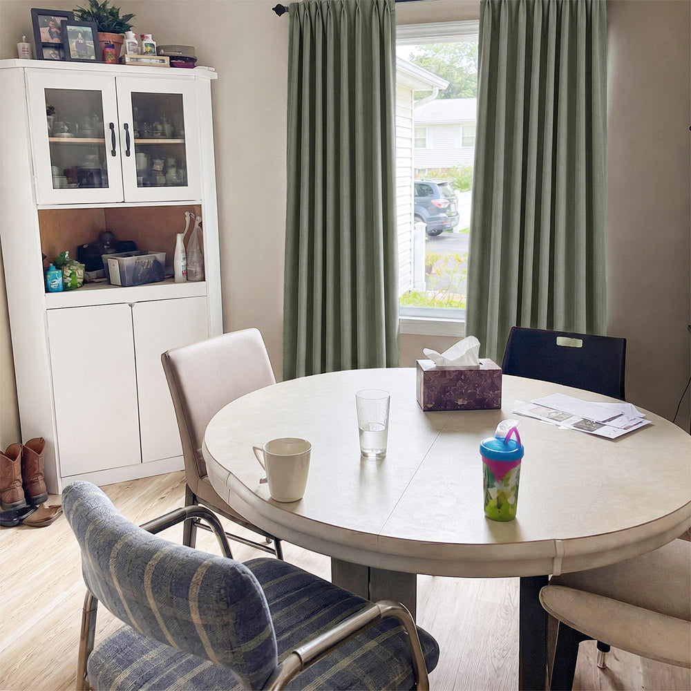 Rosalyn Matte Velvet Room Darkening Thermal Curtains