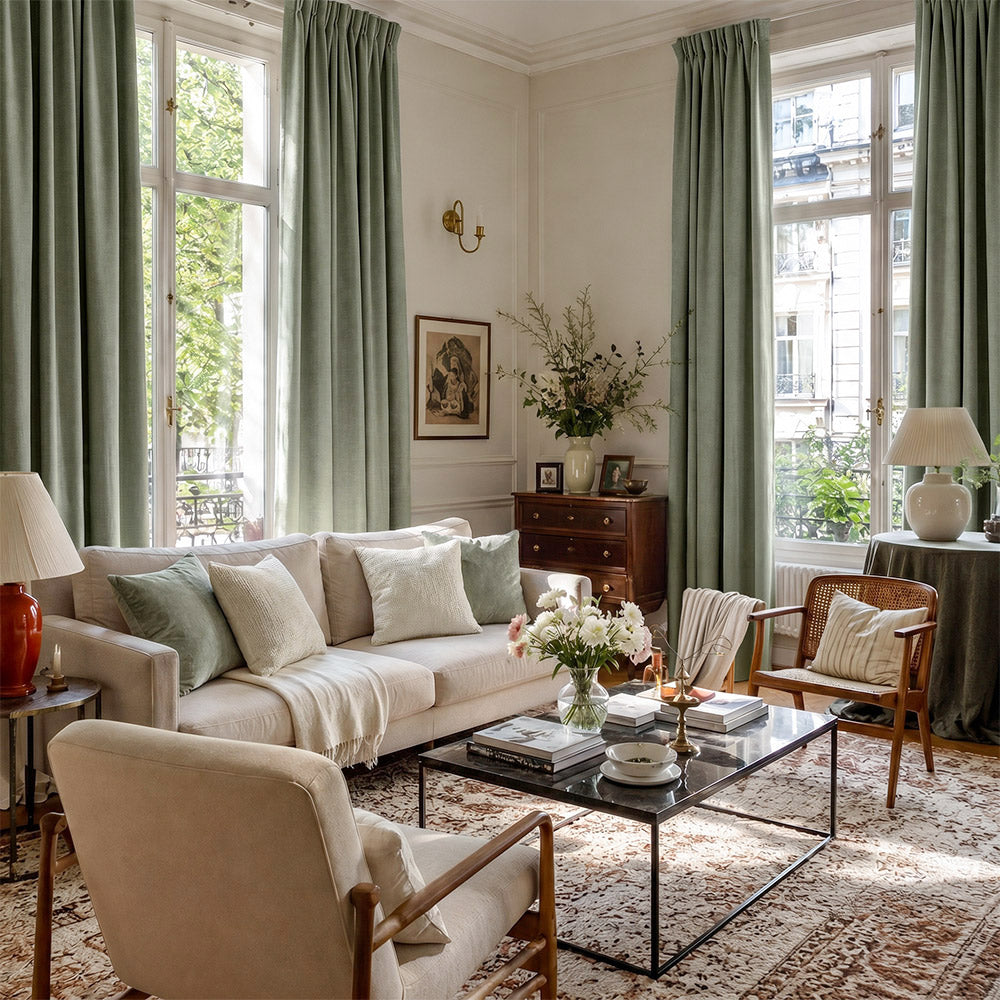 Rosalyn Matte Velvet Room Darkening Thermal Curtains