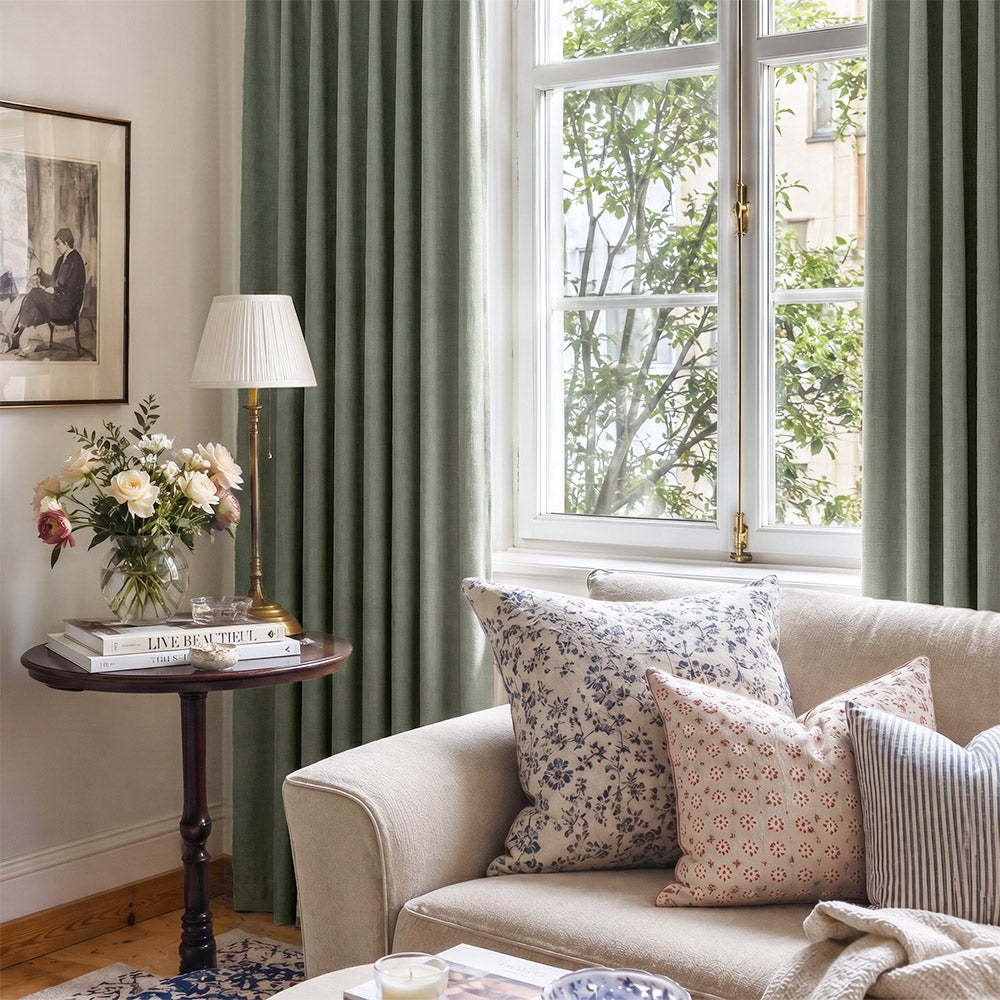 Rosalyn Matte Velvet Room Darkening Thermal Curtains