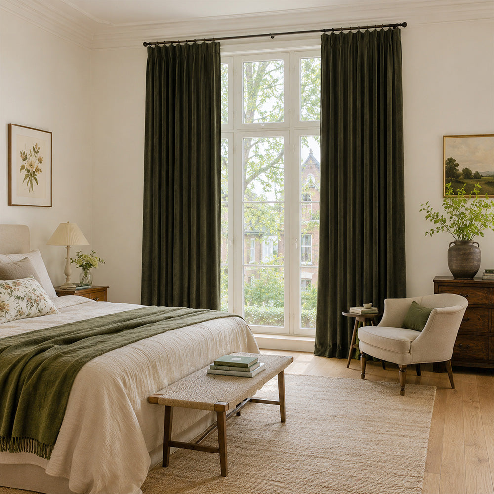 Rosalyn Matte Velvet Room Darkening Thermal Curtains