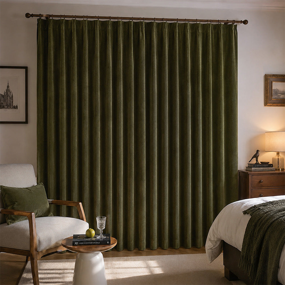 Rosalyn Matte Velvet Room Darkening Thermal Curtains