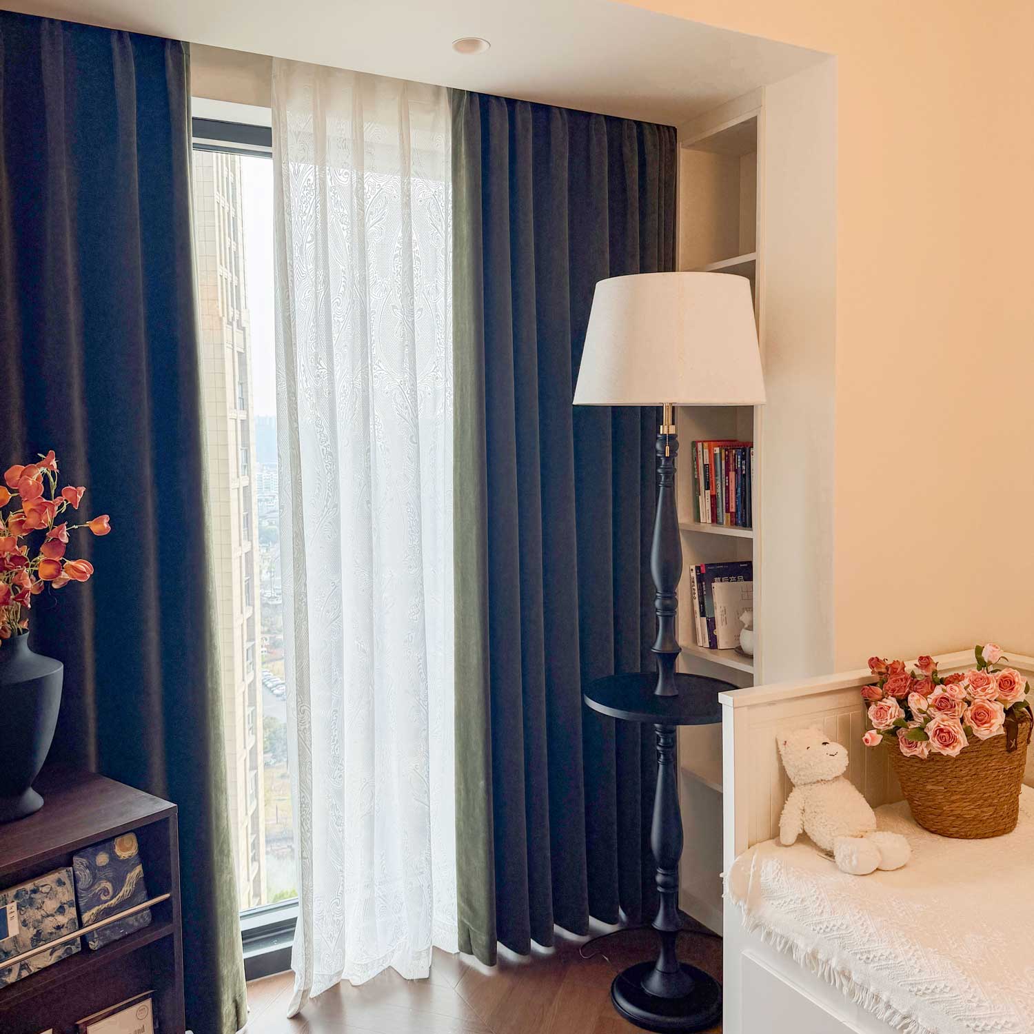 Rosalyn Matte Velvet Room Darkening Thermal Curtains