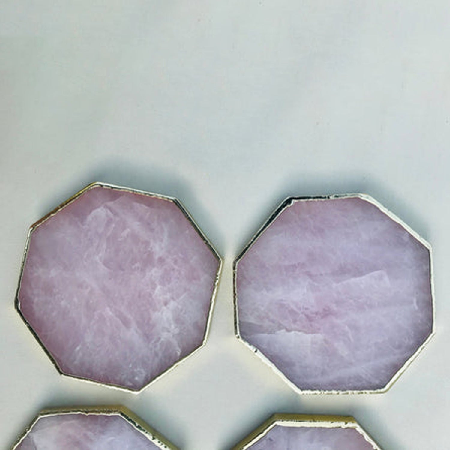 Rose Quartz Octagon Coasters - Set of 4 Large Coasters/Personalised Momentos-1