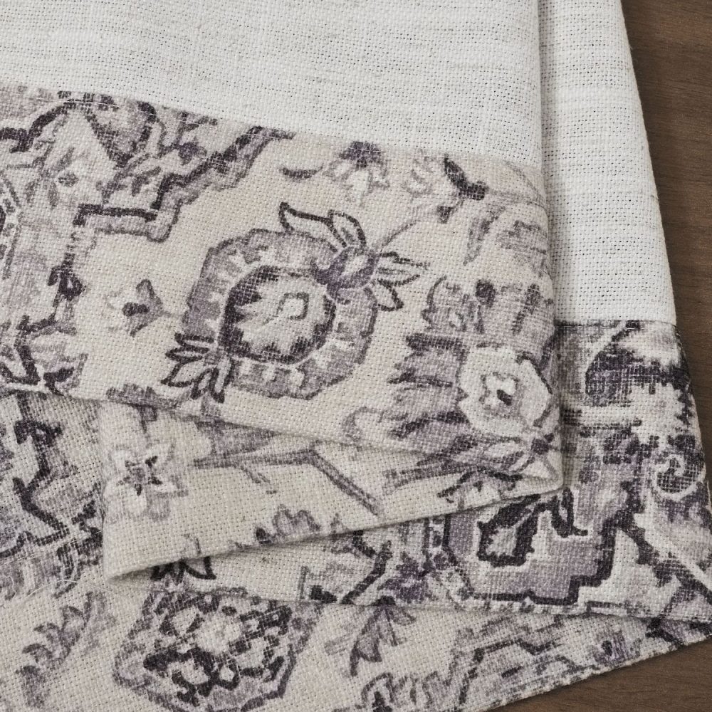 Rossa Grey Blue French Country Style Damask Custom Curtains