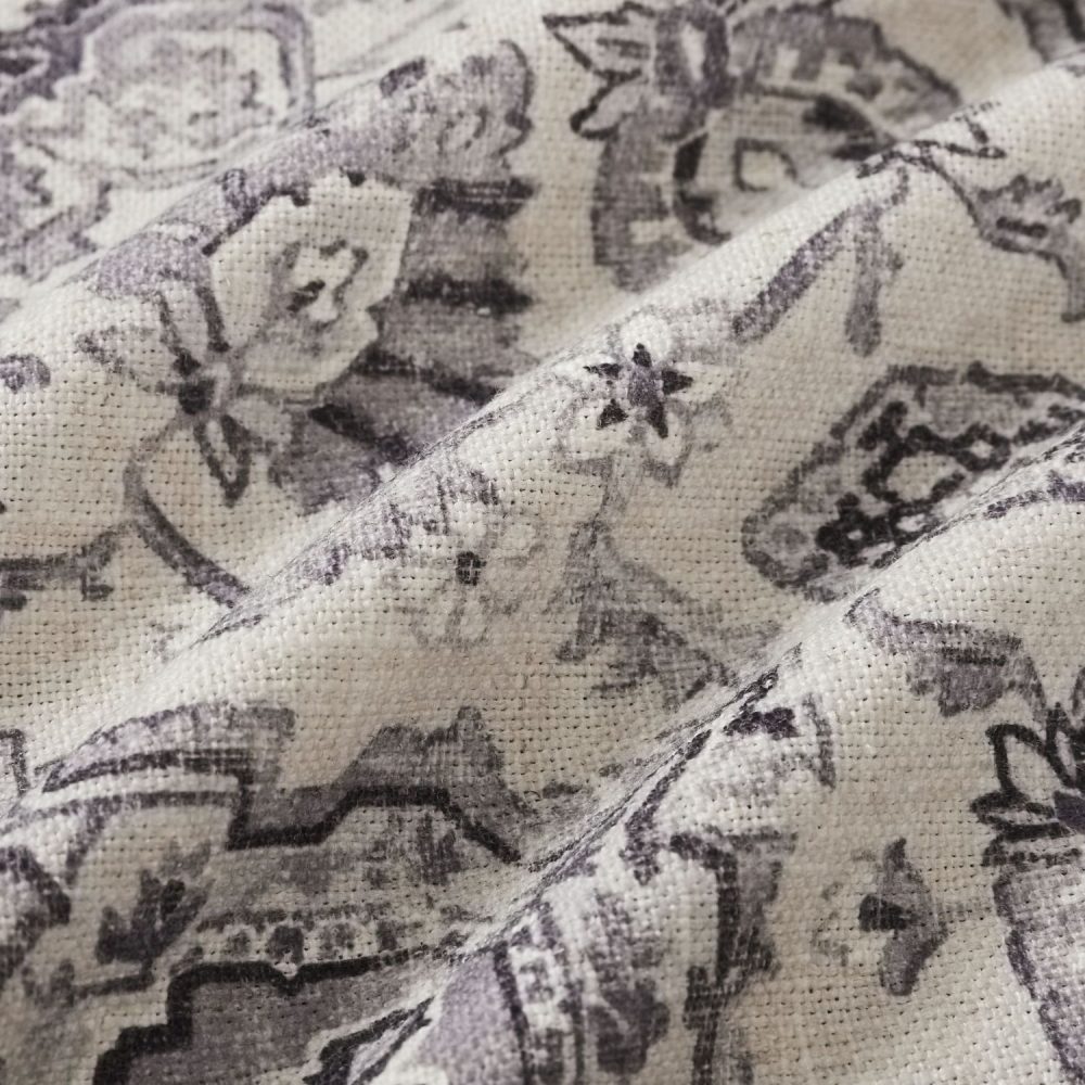 Rossa Grey Blue French Country Style Damask Custom Curtains