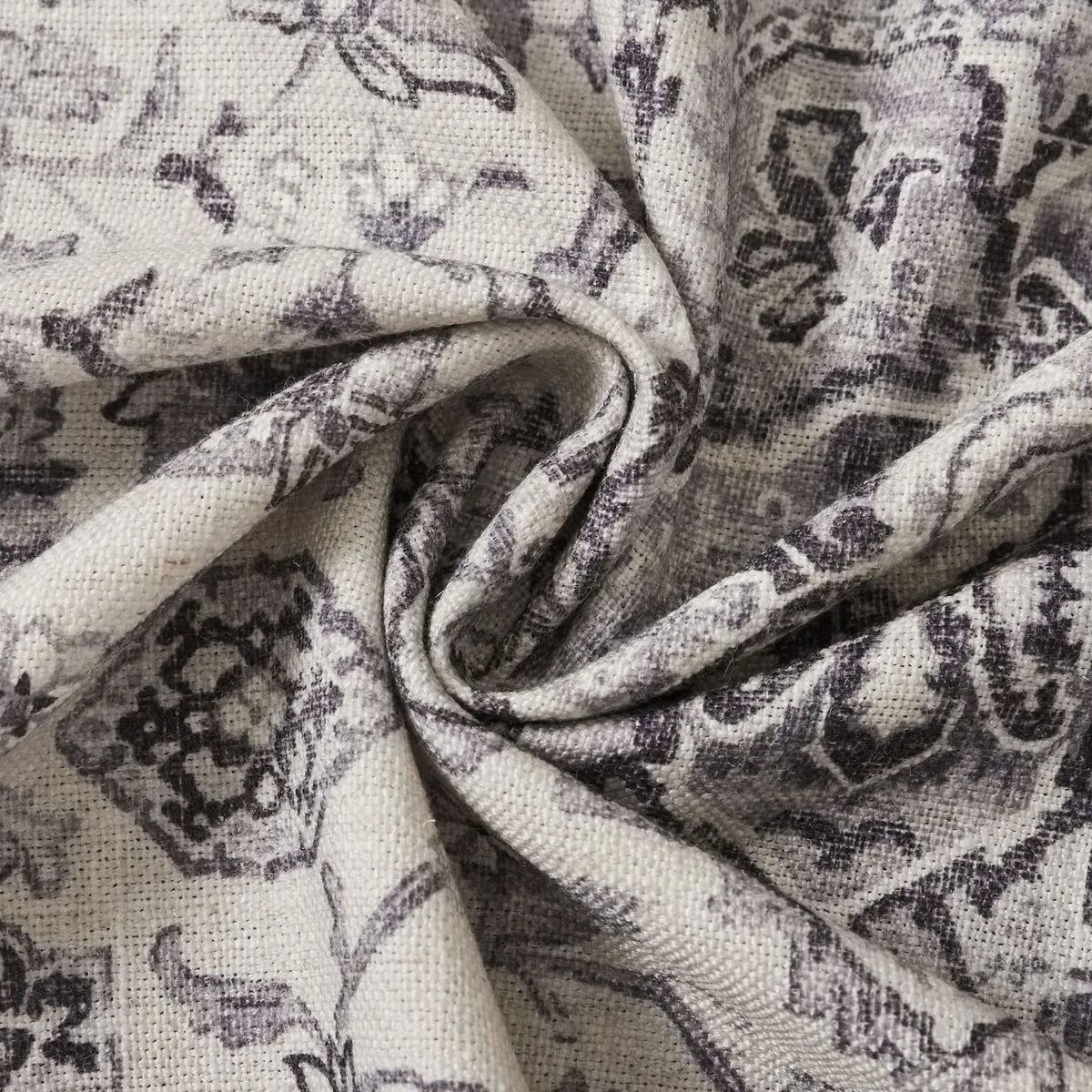 Rossa Grey Blue French Country Style Damask Custom Curtains