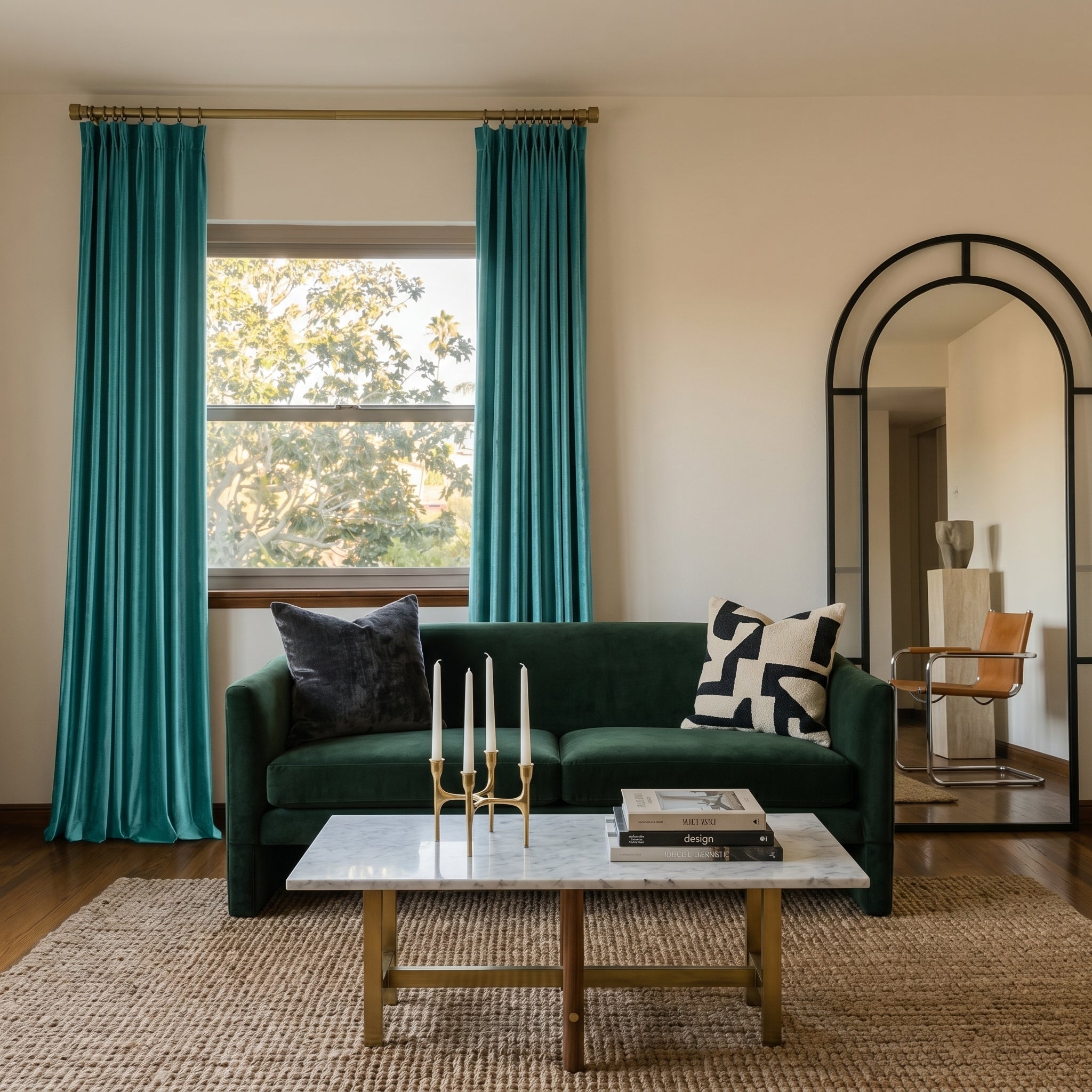 Ruby Elegant Green Custom Velvet Curtains