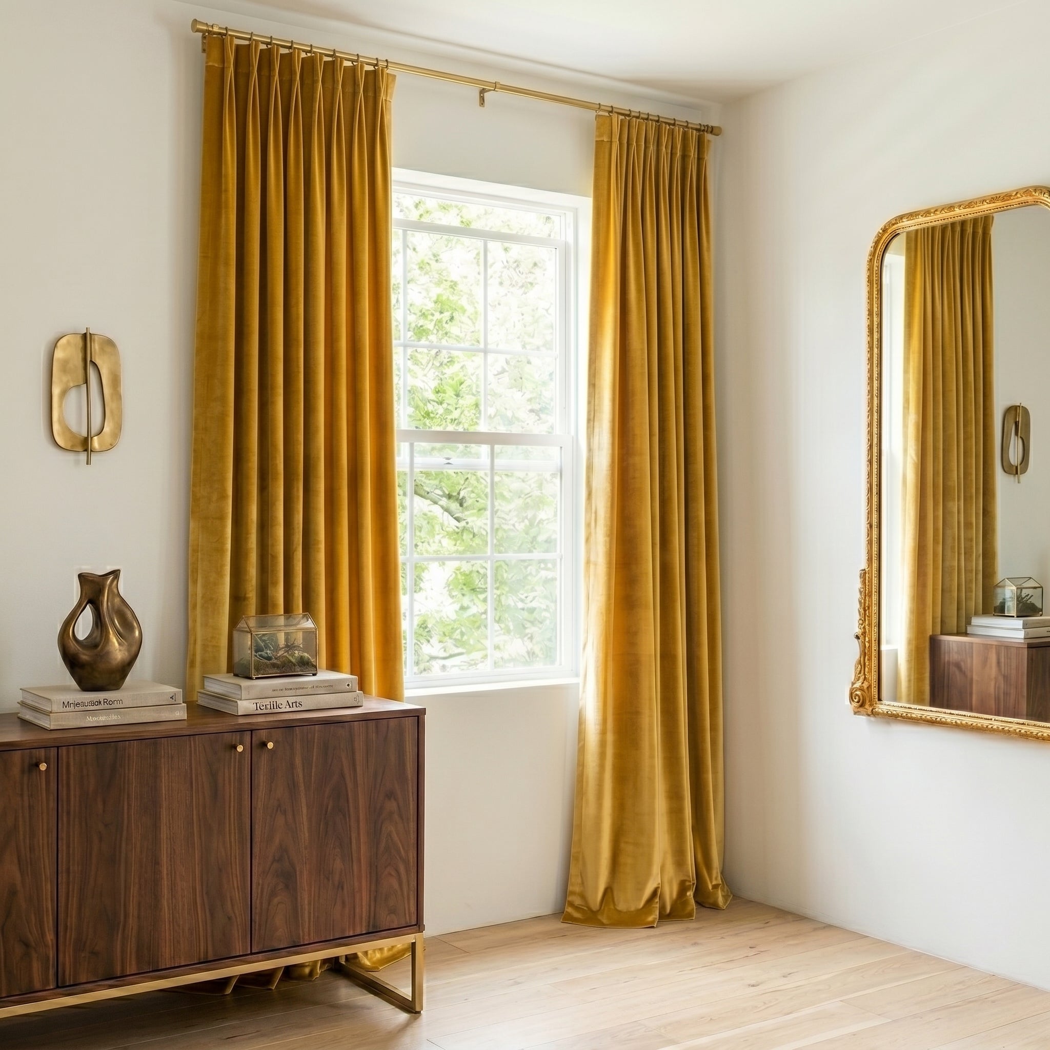 Ruby Elegant Green Custom Velvet Curtains